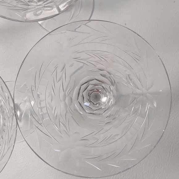 4pc Fostoria Nairn Champagne Sherbet Clear Crystal Stem Crystal wine glasses - Picture 5 of 14